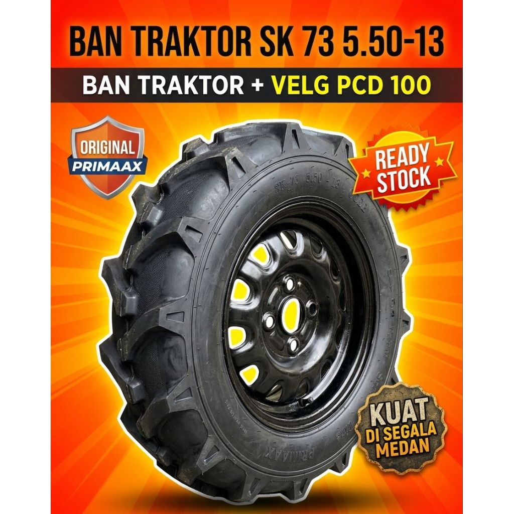 ORIGINAL PRIMAAX set ban traktor ring 13+velg pcd 100 tubles