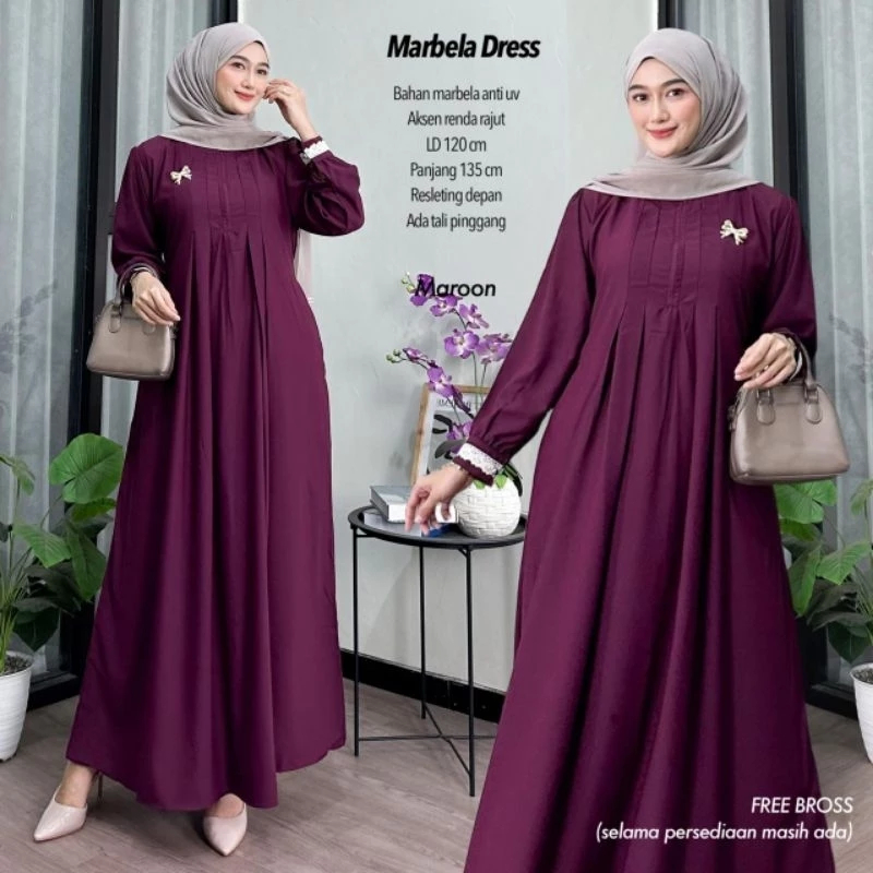Gamis Lebaran Wanita Terbaru 2026 Baju Pengajian Ibu Pernikahan Set Gamiss Hijab Dres Brokat Muslima