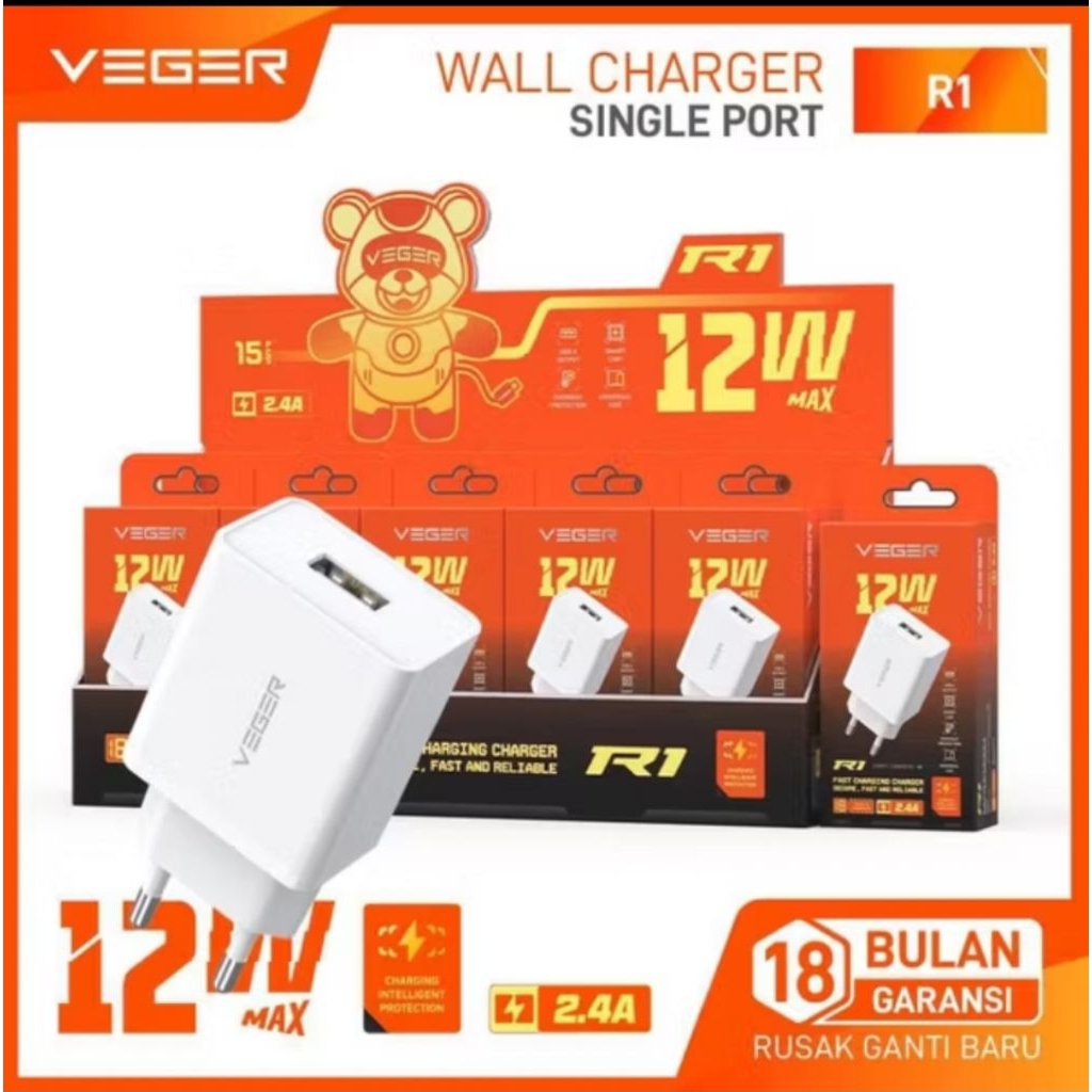 Batok Charger Veger R1/ Travel Charger Adaptor Fast Charging