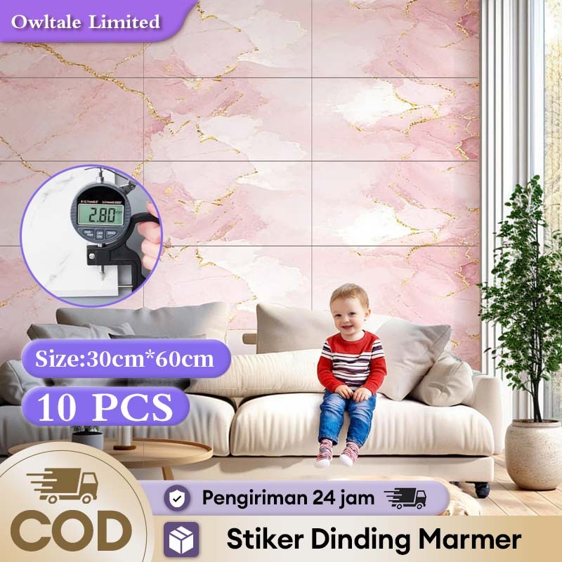 10pcs Wallpaper dinding Vinyl Marble 30 x 30 cm / Vinyl Marbel Granit / Stiker Keramik/Stiker Lemari