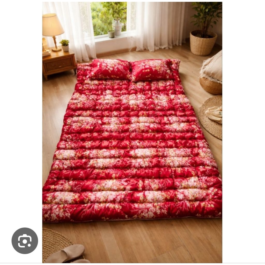 Kasur Gender Bulu 180 x 120 x 10 CM Plus 2 Bantal Kasur Lantai Bulu Rasfur