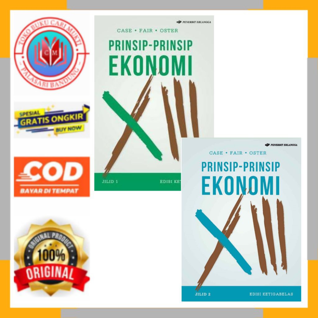 ERLANGGA BUKU PRINSIP PRINSIP EKONOMI CASE FAIR JILID 1 & 2 EDISI 13 BUKU ORIGINAL