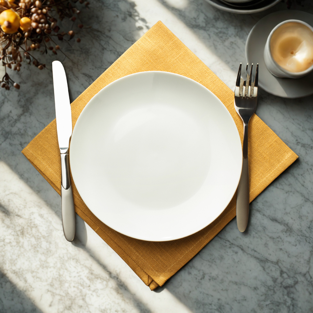 Piring Makan Keramik Putih Polos - Piring Keramik Stoneware