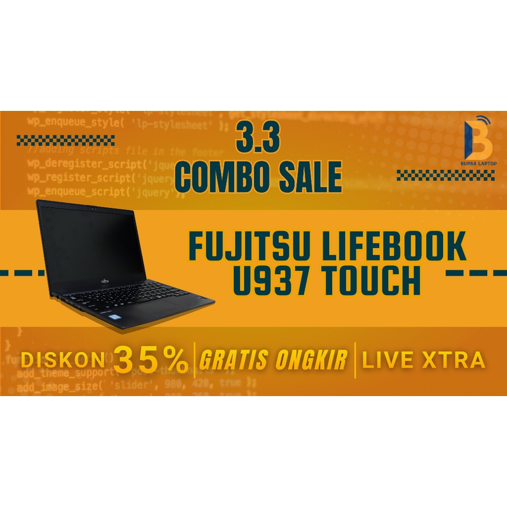 Fujitsu Lifebook U937 Touchscreen Core I5 Gen 7 8 Ram 8gb Ssd 256gb Siap Pakai