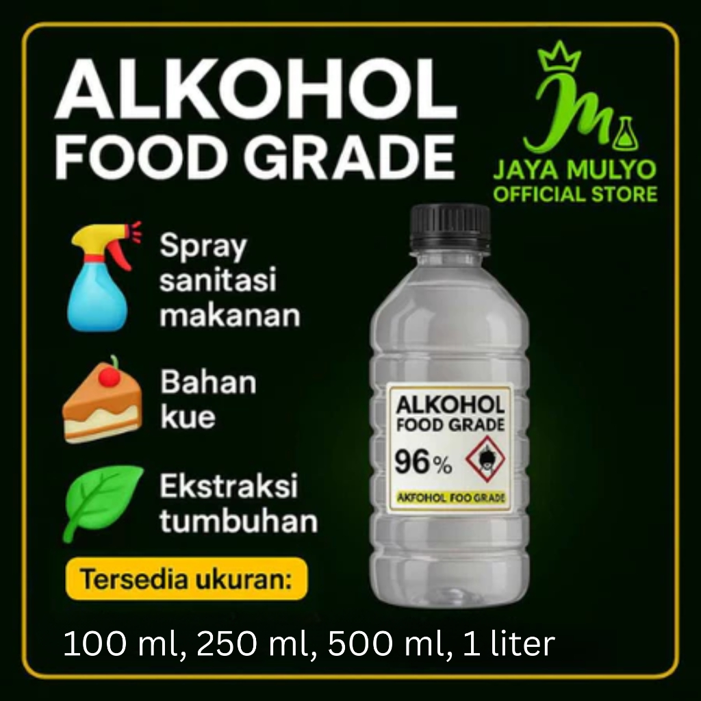 Alkohol FG 96% 1liter / Alcohol Food Grade / Alkohol Absolute 96%
