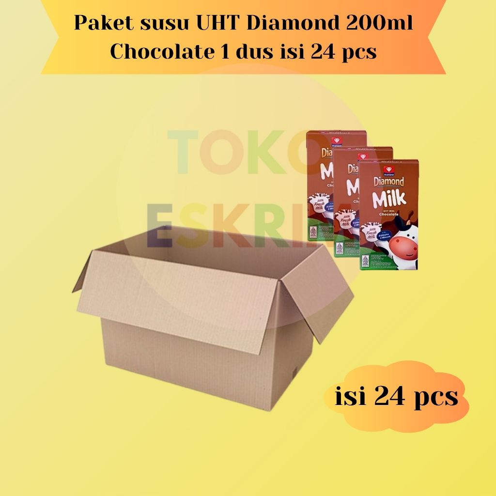 Paket susu UHT Diamond 200ml Chocolate 1 dus isi 24 pcs