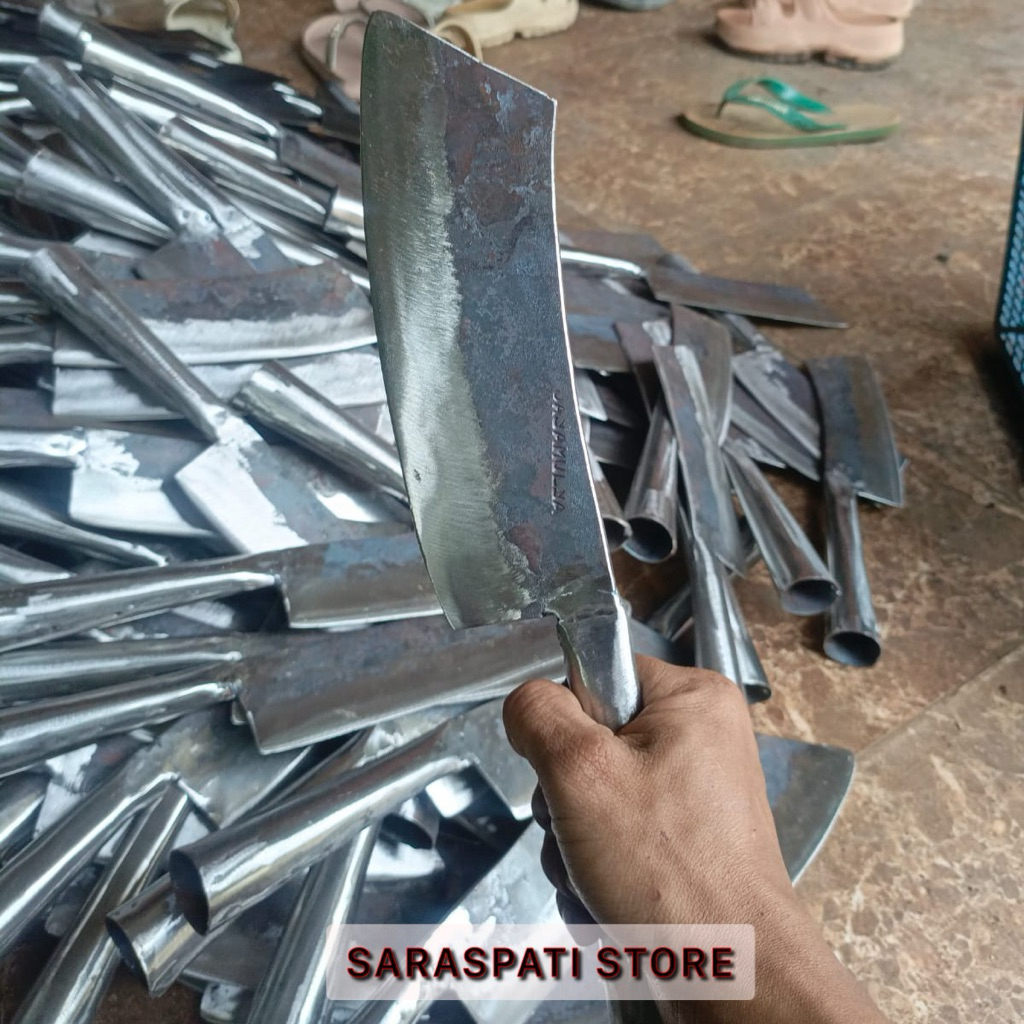 Pisau pemotong Ikan Ketela singkong Pisau Baja asli pande