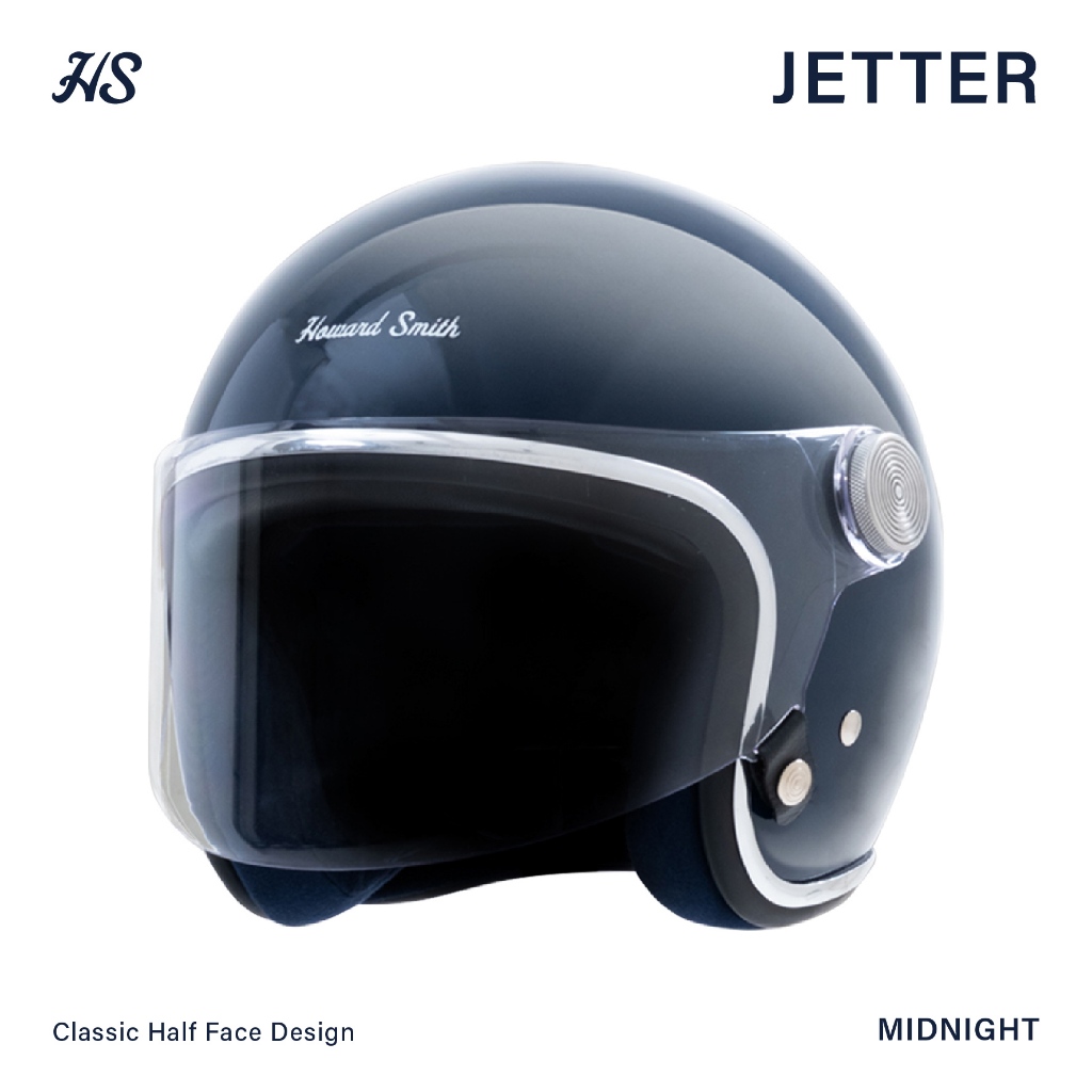 Howard Smith Jetter Retro Helm Half Face - Midnight