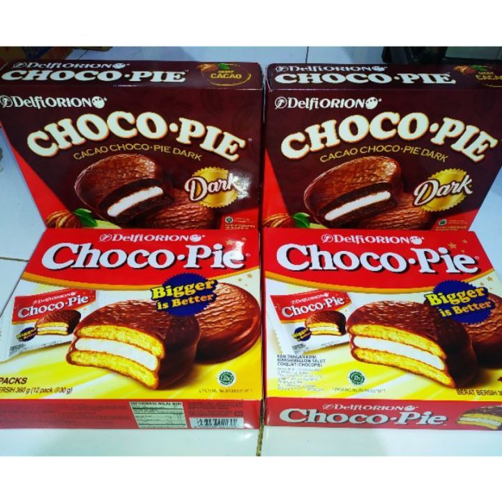 Choco Pie - sandwich biscuit cokelat - delfi choco pie