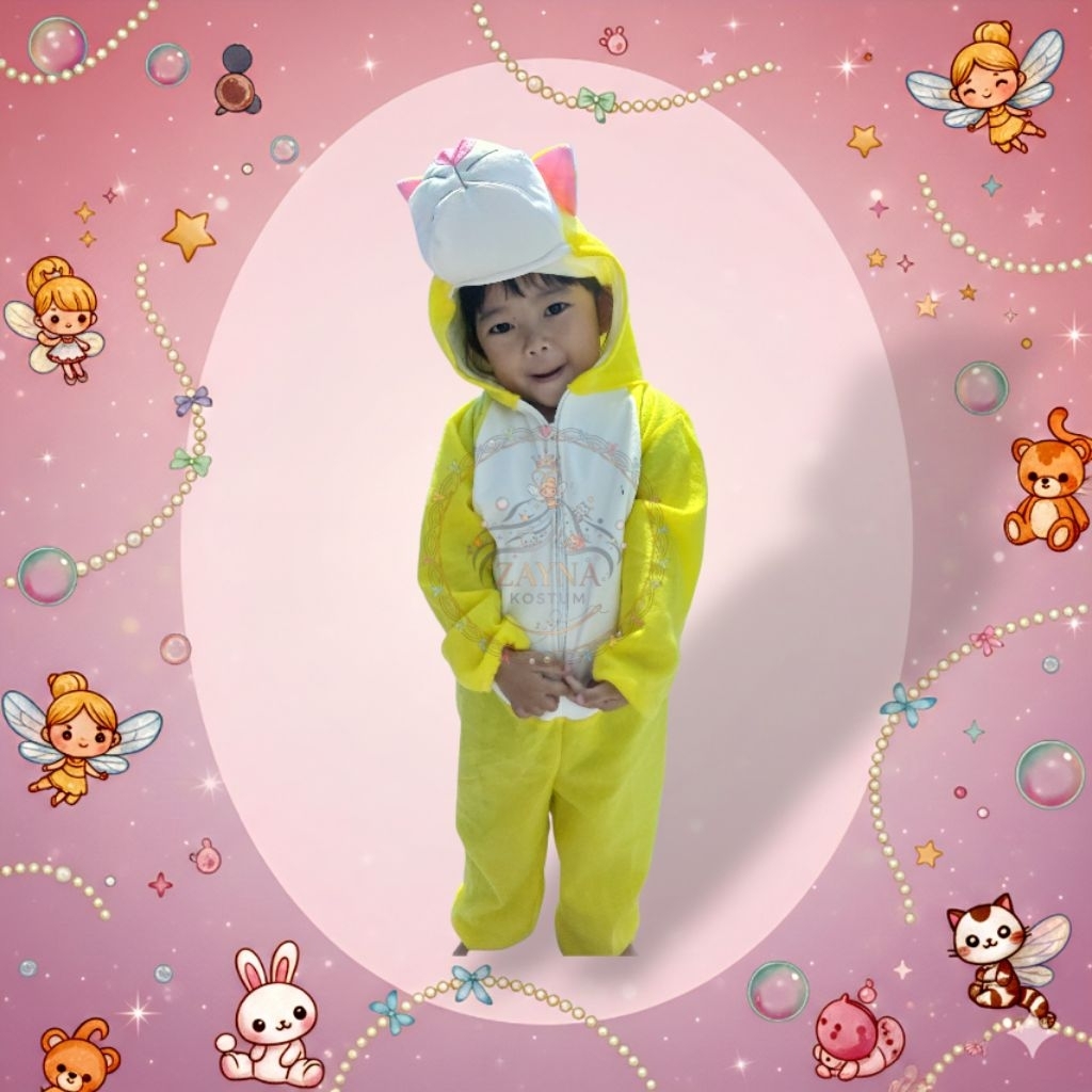 BAJU KOSTUM ONESIE BINATANG KUCING KUNING/KOSTUM ANAK DAN KOSTUM DEWASA/BAJU KOSTUM CARNAVAL DAN PEN