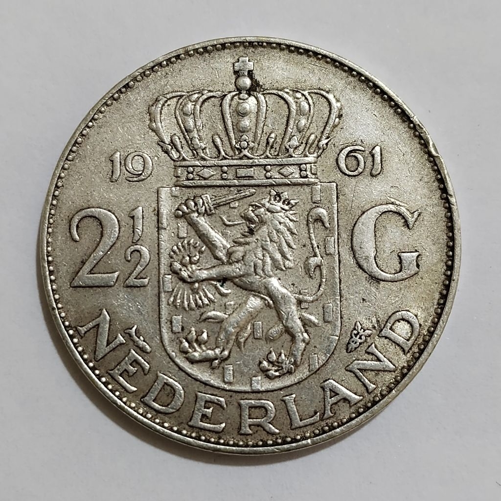 koin silver Juliana 2,5 Gulden koin perak