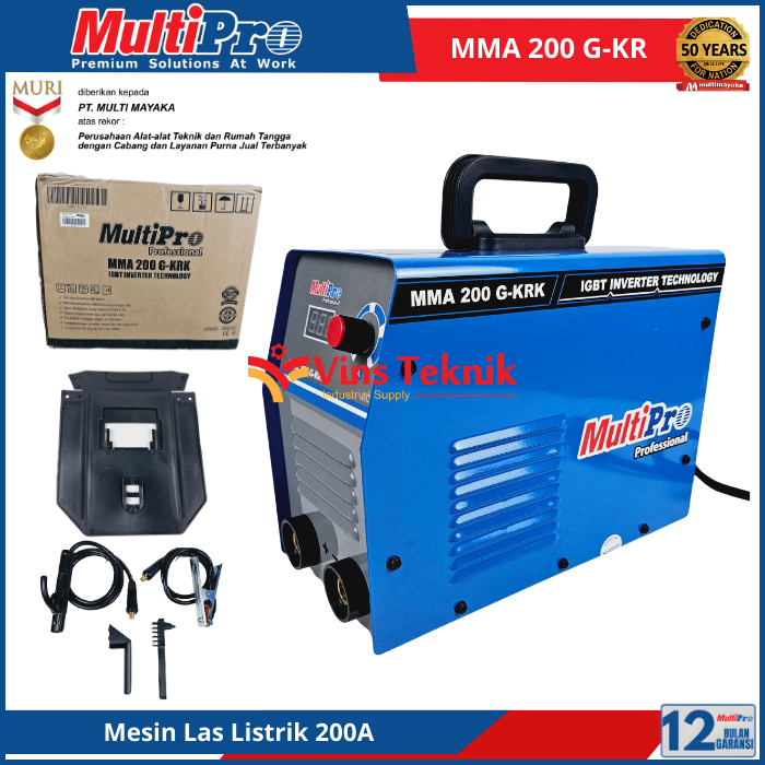 MULTIPRO MMA 200 G-KR Mesin Las Listrik IGBT 200A Travo Las Inverter Trafo Las MMA 200 Inverter MMA2