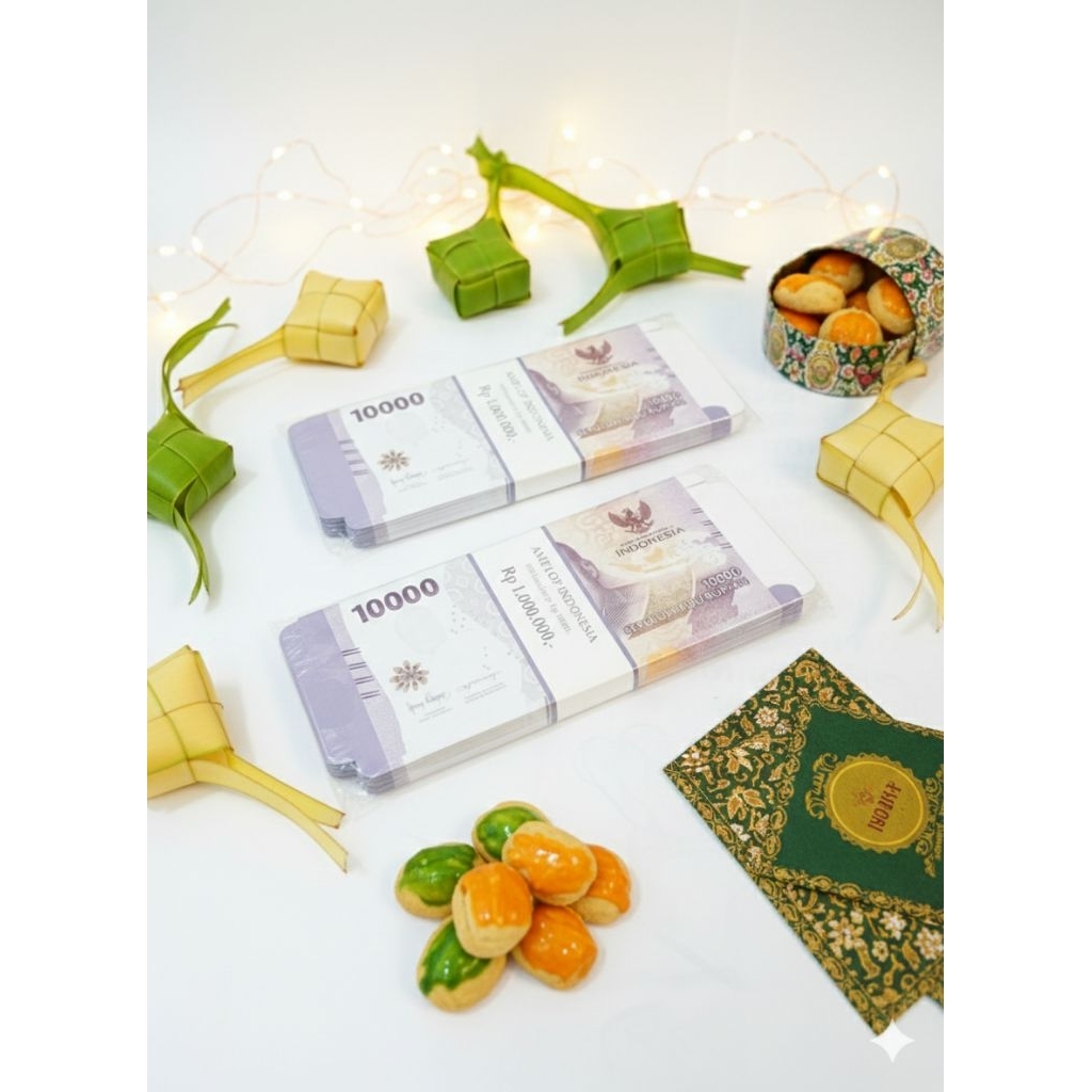 Amplop lebaran idul Fitri terbaru motif uang gepokan isi (10 lebar)terbaru 2026