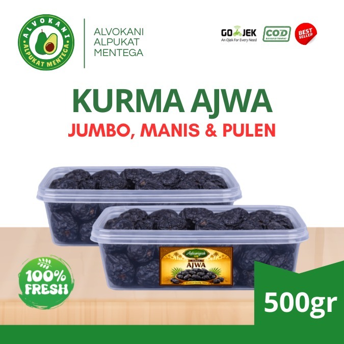 Kurma Ajwa Madinah Premium 500gr Grade A Fresh
