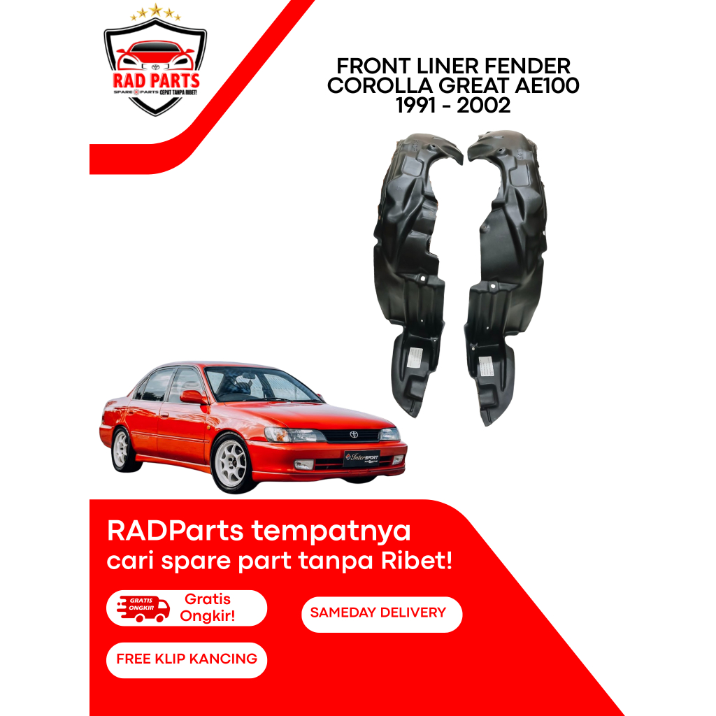 Liner fender corolla altis 91-02