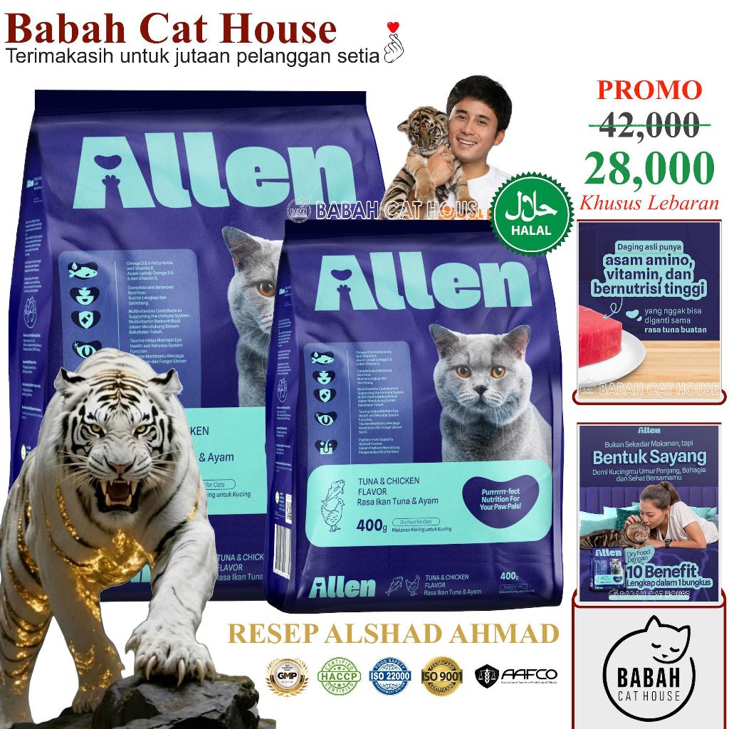 ALLEN CAT FOOD HALAL 400g makanan kucing alshad ahmad rasa tuna chicken untuk adult premium promo