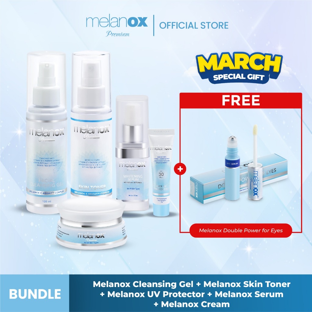 Paket Melanox Premium Serum + Melanox Premium Cream + Melanox Skin Toner + Melanox Facial Cleansing 