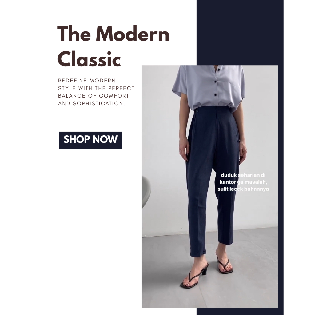 CAREN PANTS | ANKLE PANTS | HIGHWAIST PANTS | CELANA KULOT | CELANA KATUN | celana linen wanita