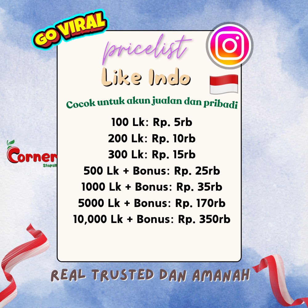 LIKE Instagrm INDONESIA PERMANEN BERGARANSI KHUSUS LIKE REELS, POST, IGTV