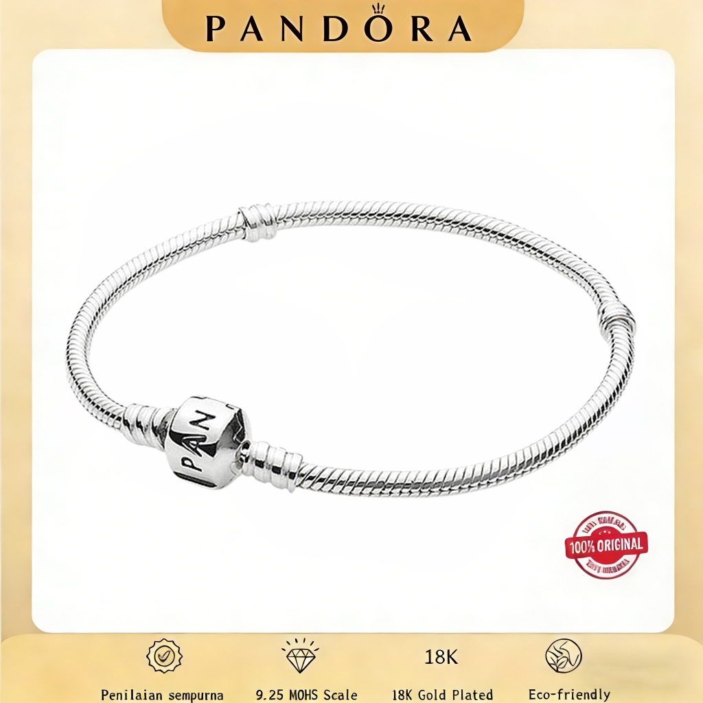 Pandora Gelang Rantai Tulang Ular Perak 925 / Model Dasar / Gelang Manik DIY
