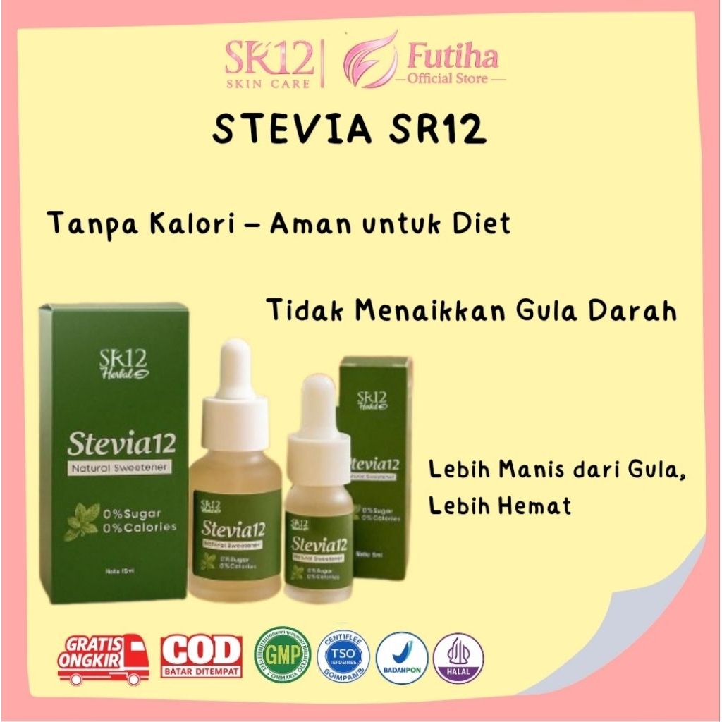 STEVIA SR12 | Pemanis Organik sehat alami pengganti gula | Stevia cair | Tanpa kalori aman diabetes