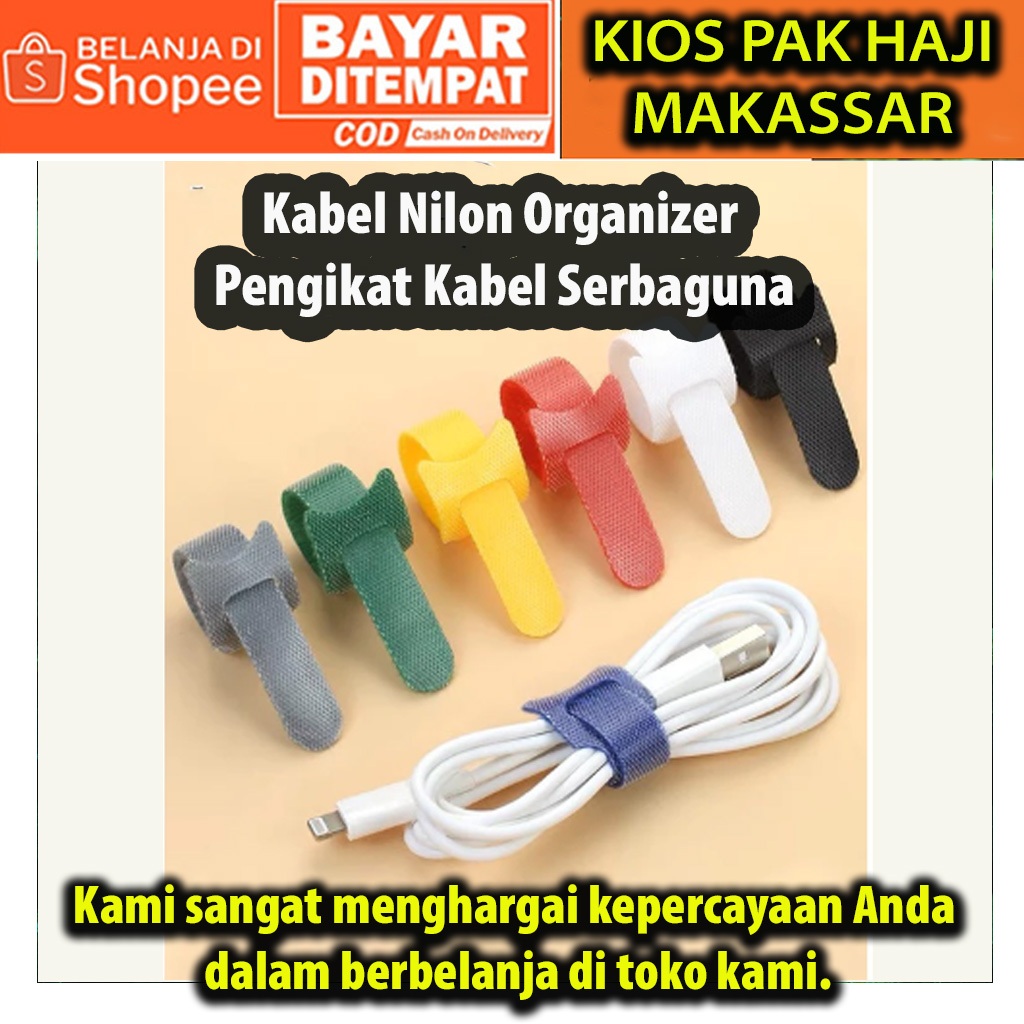 [KPH] Kabel Nilon Organizer untuk Mouse headset Earphone Kabel / pengikat kabel