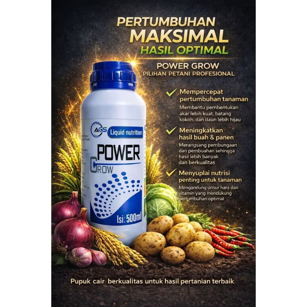 pupuk daun power grow isi 500ml pupuk fase vegetatif tanaman