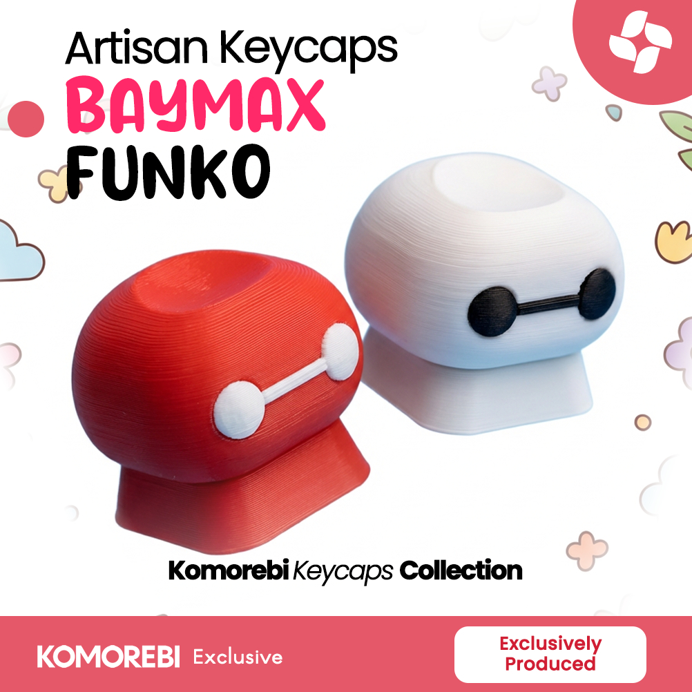 Keycaps Artisan Baymax Big Hero 6 Custom Keyboard Mechanical Aksesoris Gaming Baymax White Red Funko