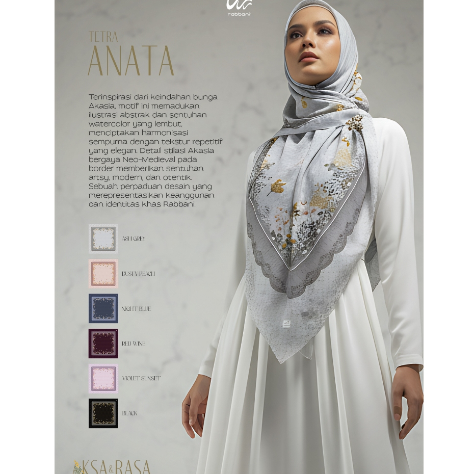 SEGI EMPAT MOTIF JUMBO TETRA ANATA RABBANI ORI (130X130 CM)