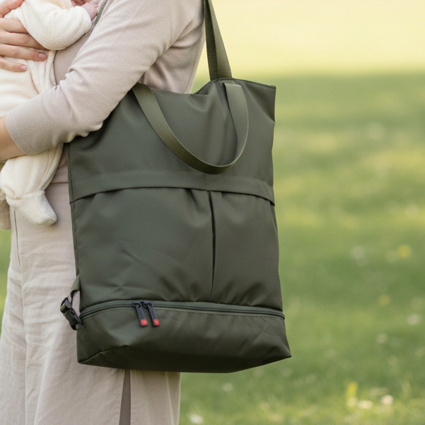 Tas Ransel Nilon 2 in One Tas Wanita Ransel Nilon Anti Air Kapasitas Besar