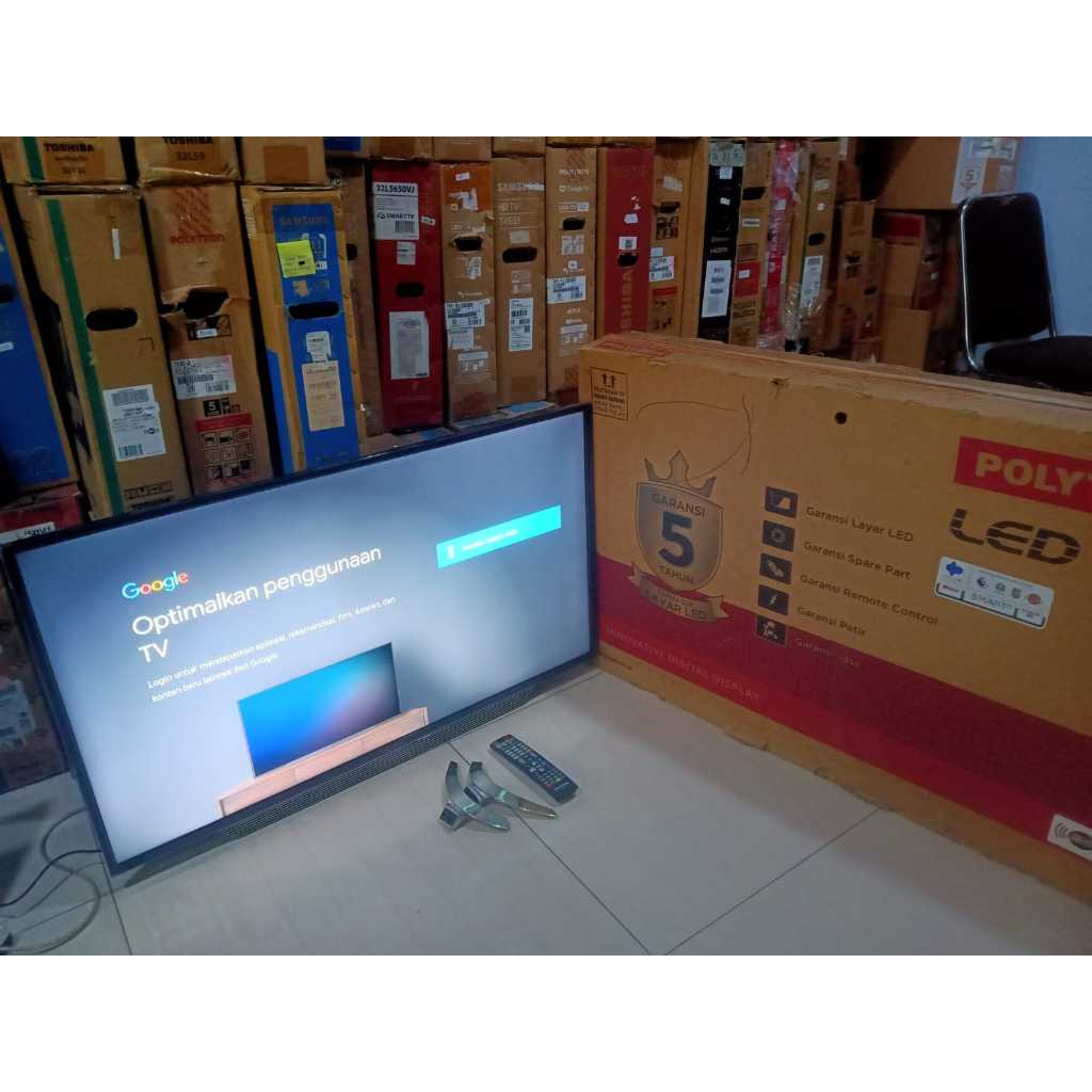 TV LED POLYTRON 43IN FHD SMART TV YOUTUBE DIGITAL TV KONDISI BEKAS PEMAKAIAN 6191F