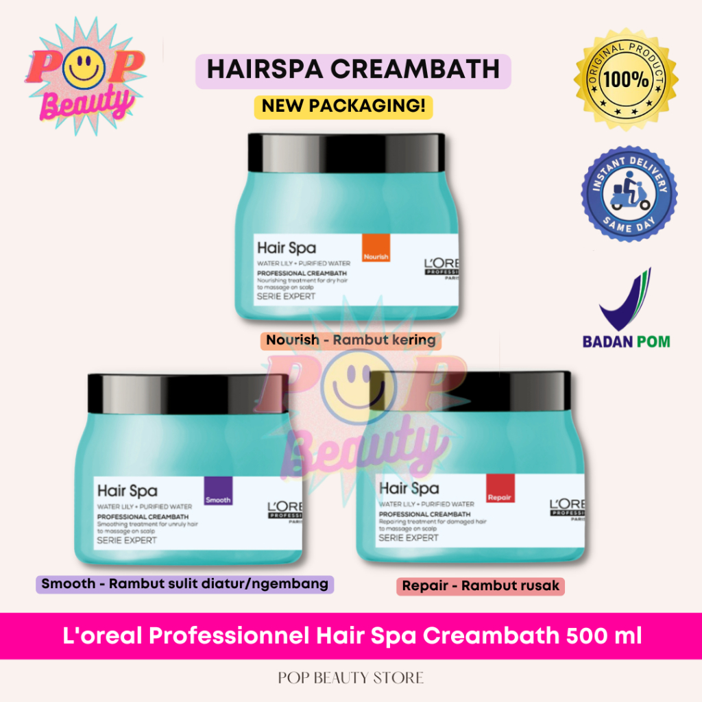 Loreal Hair Spa Creambath 500ml - Perawatan Rambut Kering & Rusak, Pemulihan Rambut, Nutrisi Mendala