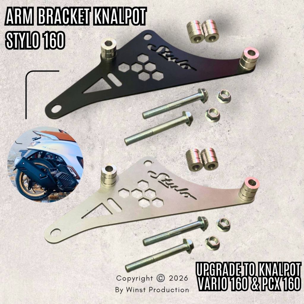 Breket Arm Knalpot Honda Stylo 160 ABS & CBS PNP Knalpot PCX 160 & VARIO 160 New Model Tebal 4MM Fre