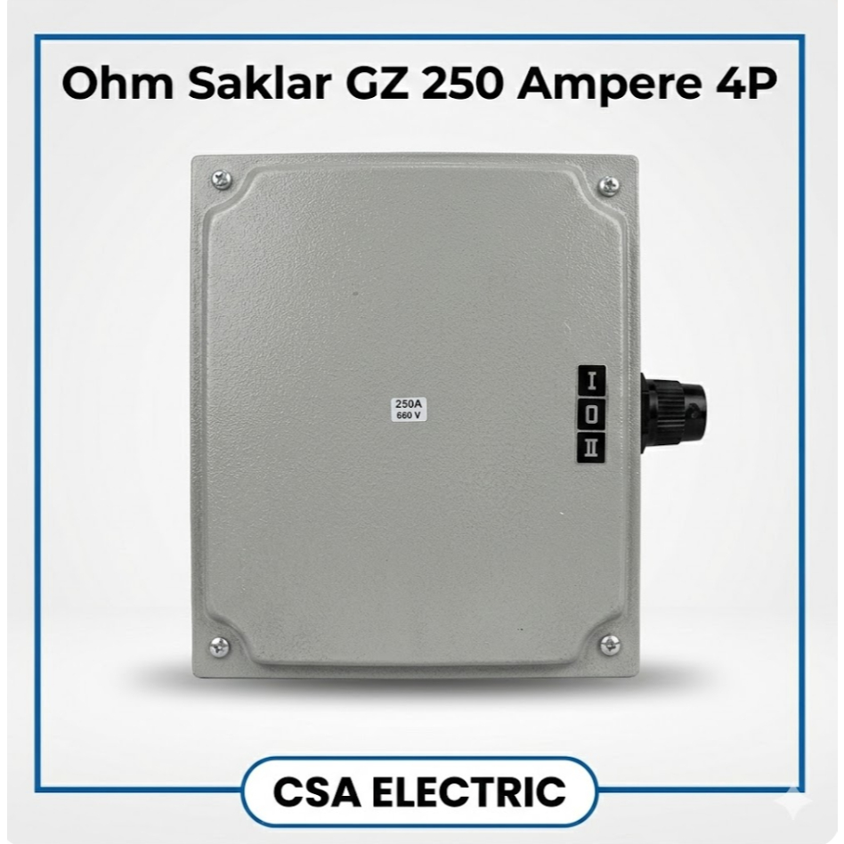 Handle Cam Starter / Ohm Saklar GZ 250A 4-Pole (1-0-2) Change Over Switch GZ 250 Ampere 4P