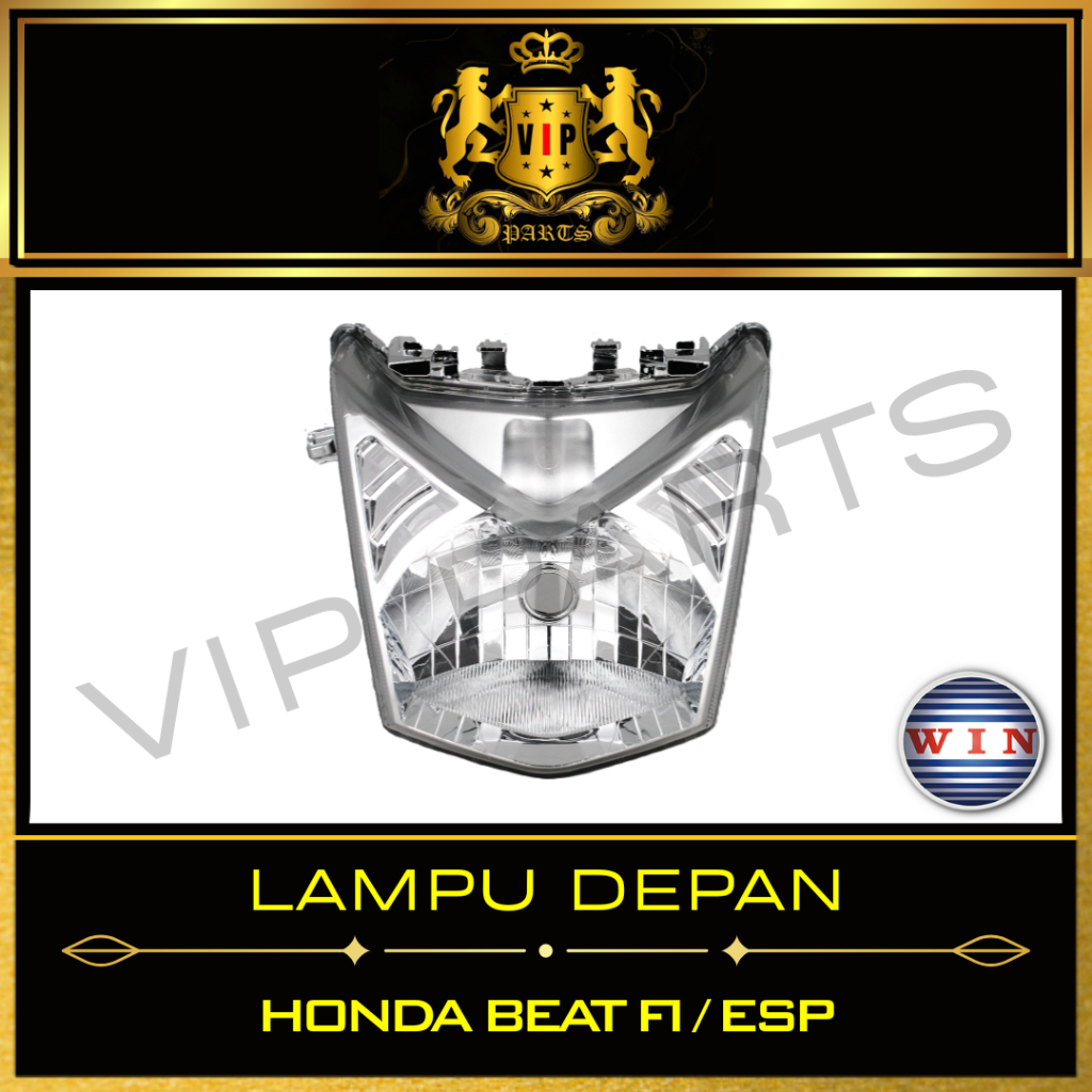 VIP-PARTS/WIN-LAMPU-DEPAN/REFLEKTOR/HEADLAMP/HEADLIGHT/MOTOR/HONDA/BEAT-FI/ESP/2013-2014-2015/K25/GR