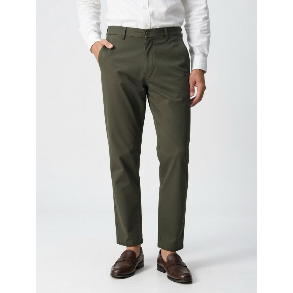 BIG SIZE UNIQLO 2WAY STRETCH SMART ANKLE PANTS - DARK OLIVE (38-40)