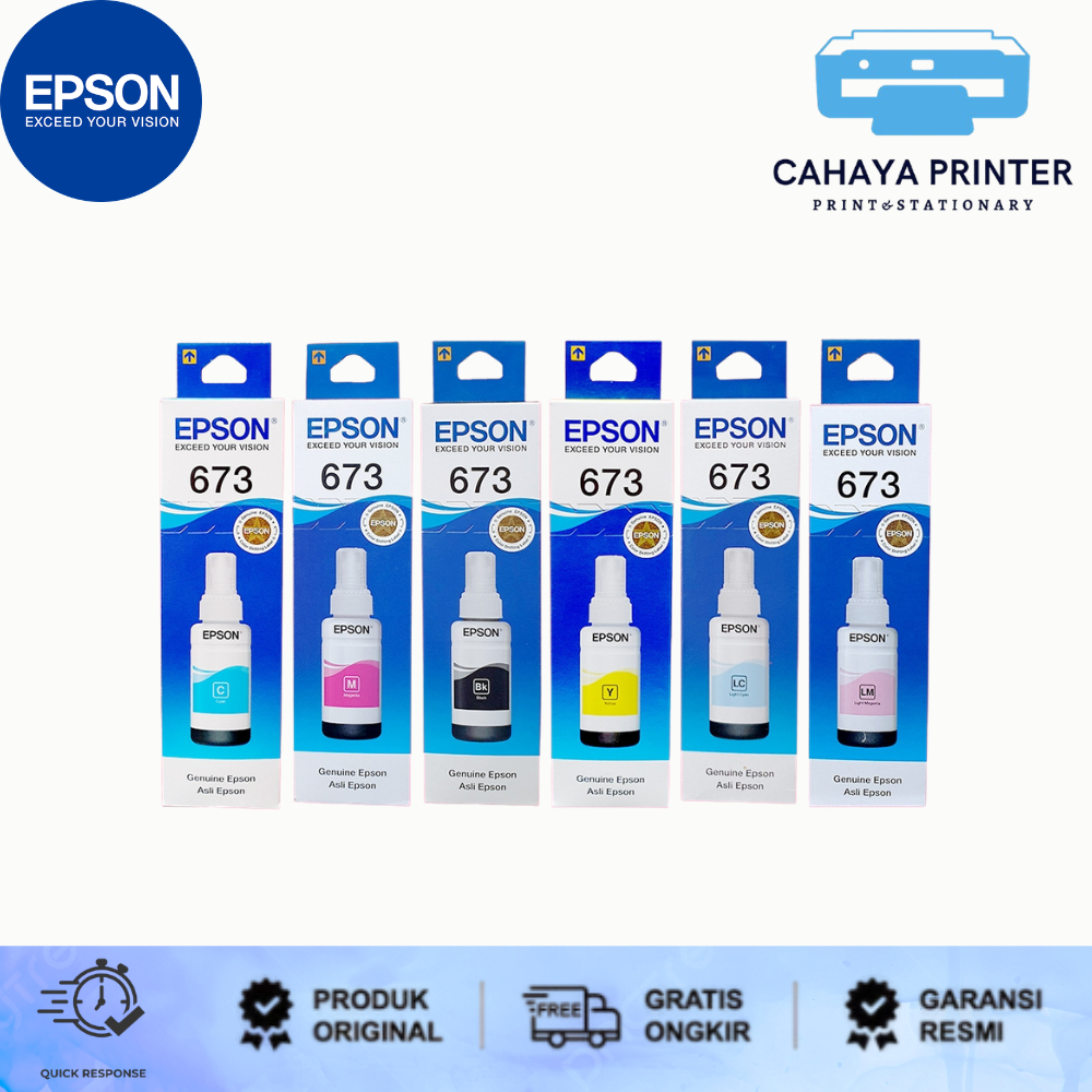 TINTA EPSON 673 T673 ORIGINAL PRINTER L805 L810 L850 L1300 L1800 ORI