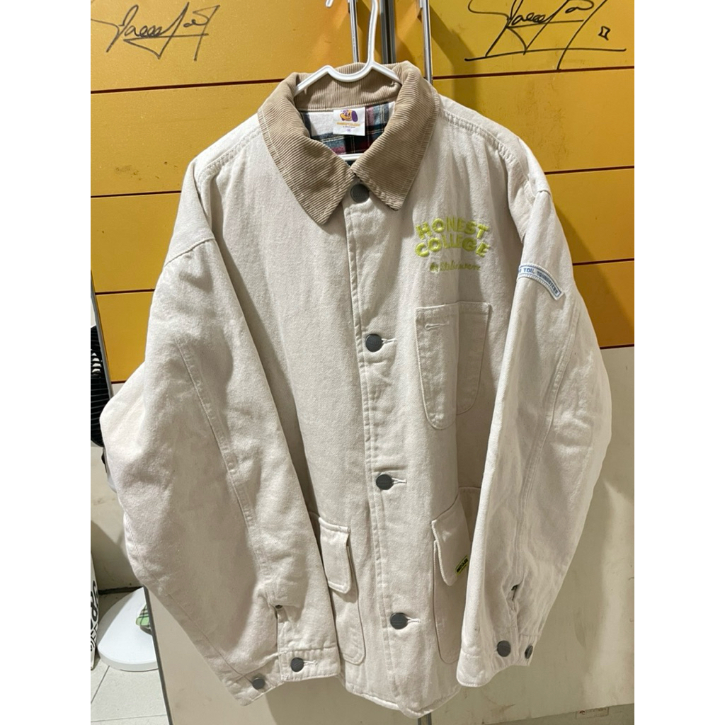 Gu x Honest College Chore Jacket kerah Corduroy