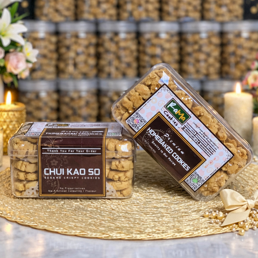 CHUI KAO SO Wijen Premium Butter Renyah Gurih dan Crunchy | Kue Kering Spesial Lebaran | Kemasan Toples Hardtop 350gr dan Jar 750ml by RaMaChef