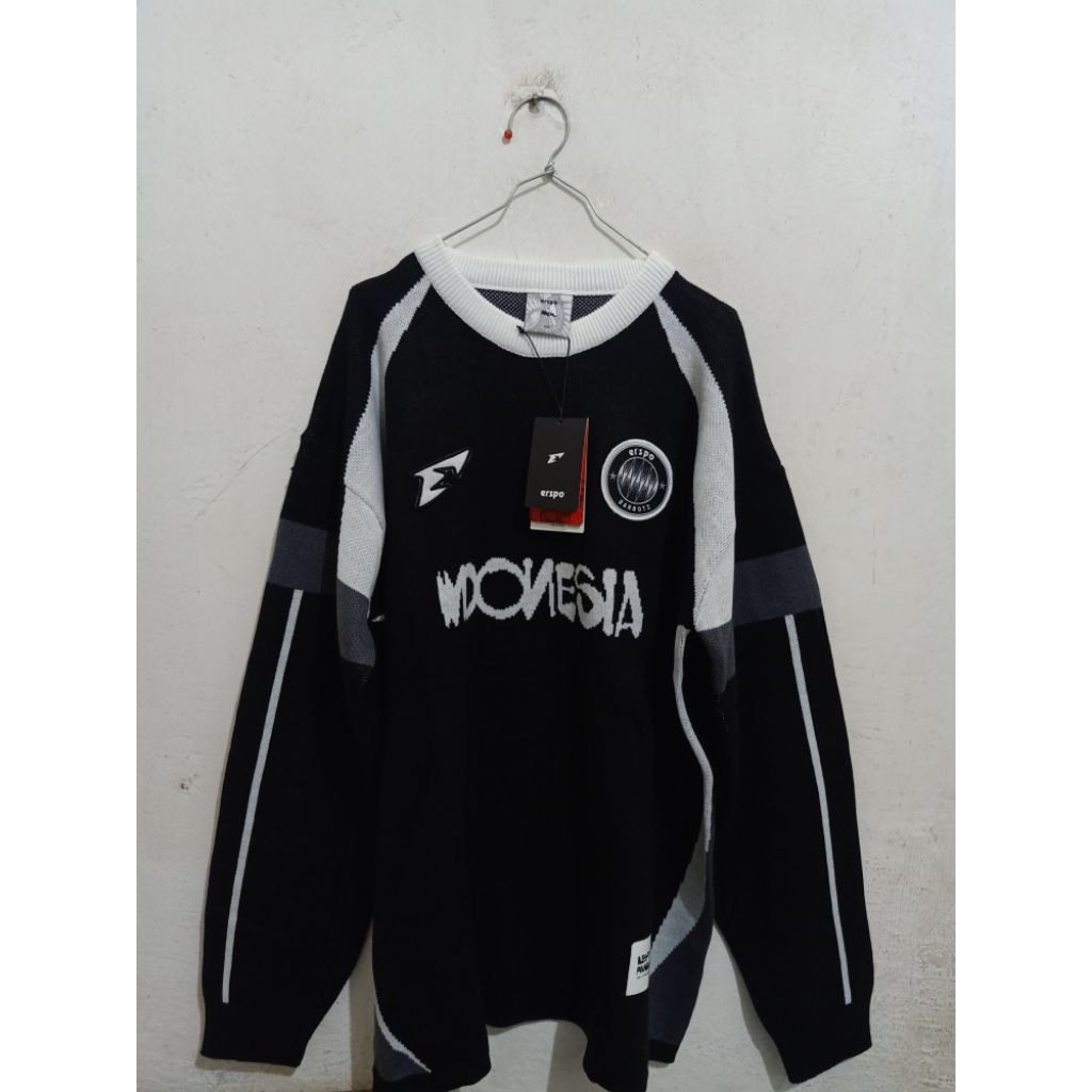 Sweater Knitwear Timnas Indonesia Averlyn Black 2024 2025 Original ERSPO