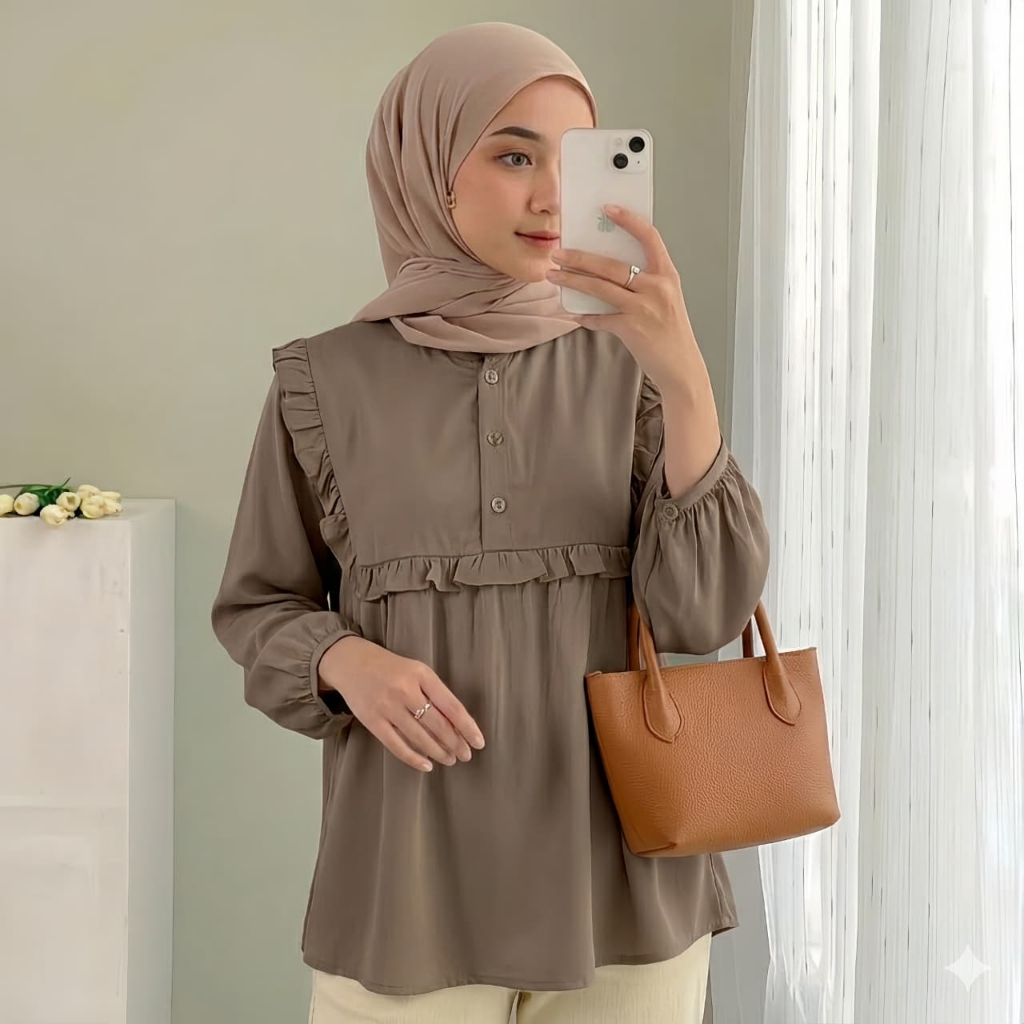 Kemeja Wanita Rayon Twill Premium Lengan Panjang Ld110 Ld120