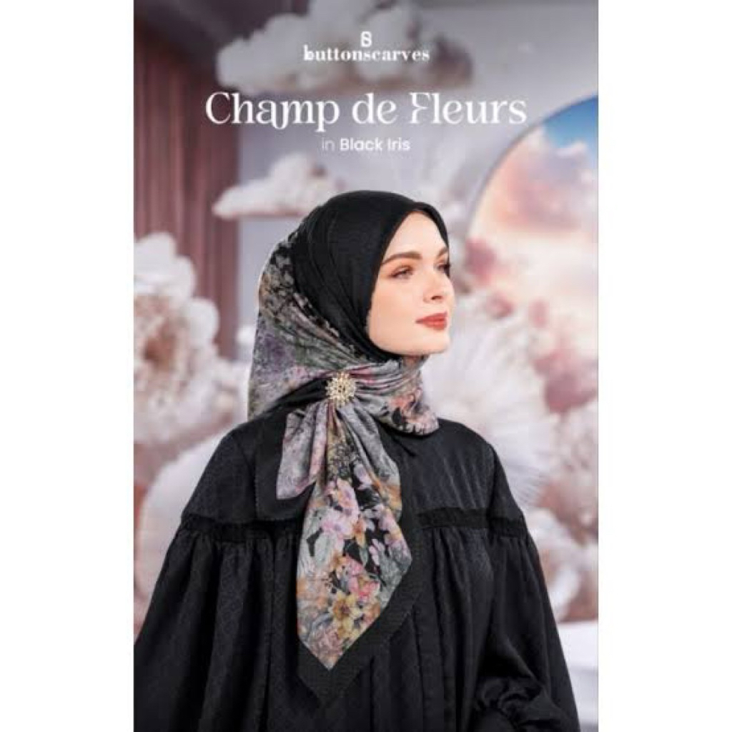 buttonscarves champ de fleur - black iris
