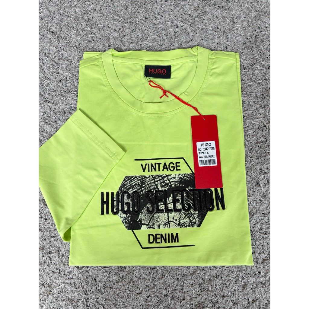 kaos HUGO SELECTION oblong tangan panjang original