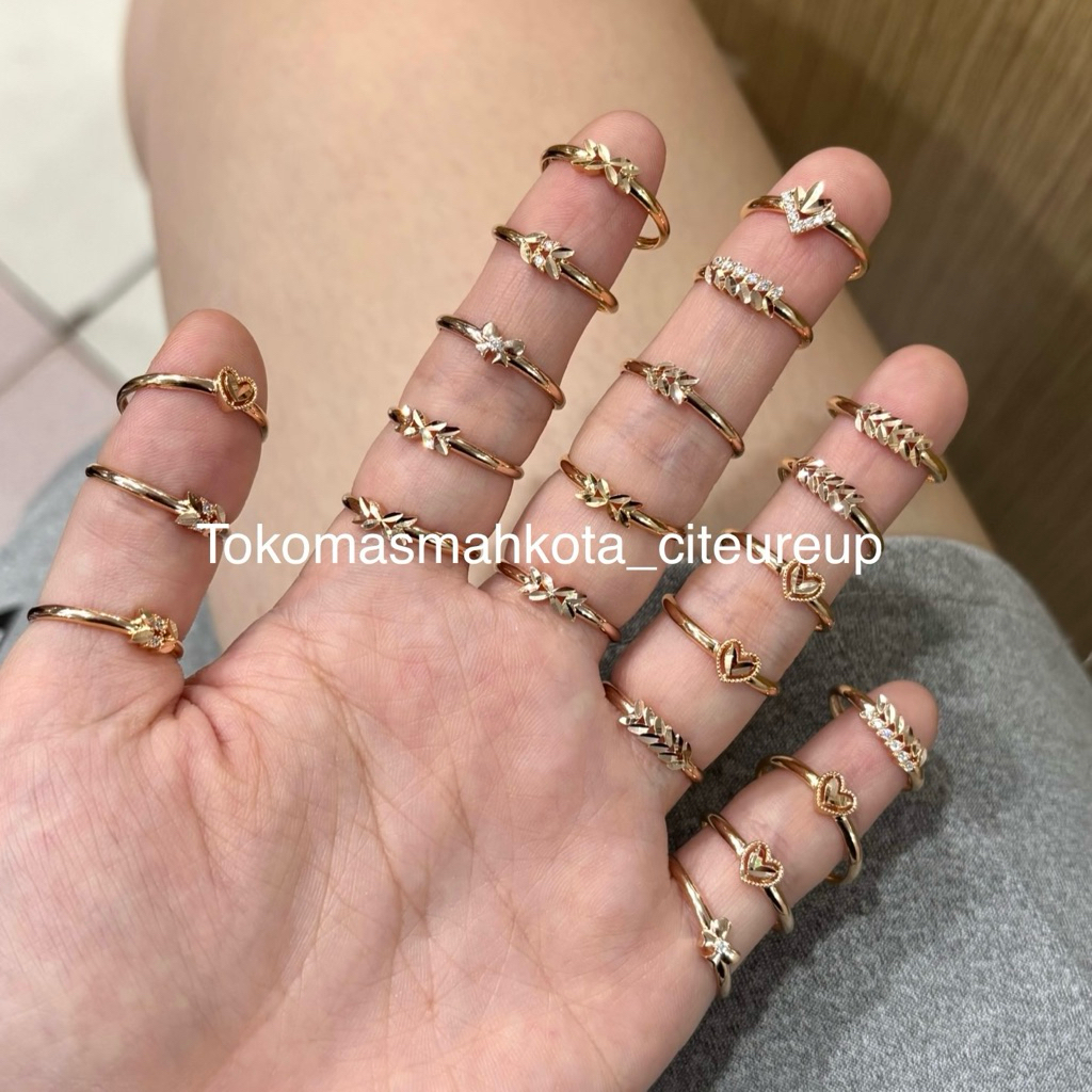 CINCIN FASHION GRAMASI RINGAN 0.5 GRAM 16K EMAS ASLI