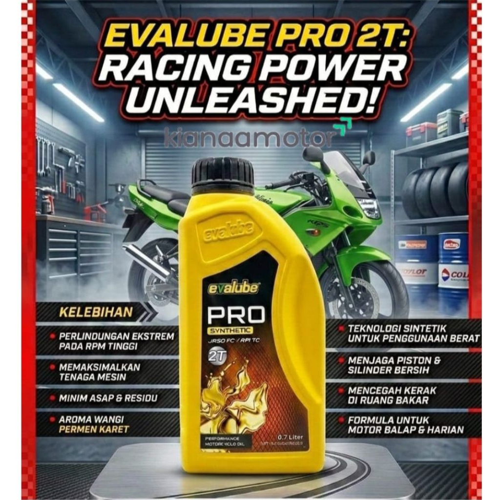 Oli Samping Evalube Pro 2T Racing Performance - High RPM Protection