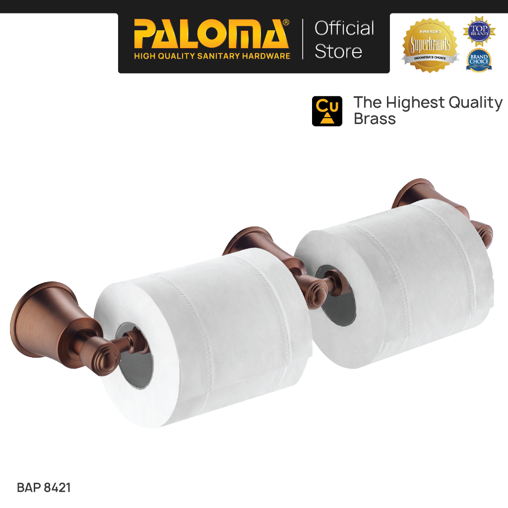 PALOMA BAP 8421 Tempat Tissue Toilet Tisu Gulung Roll Kamar Mandi Wall Dinding Brass Kuningan Bronze