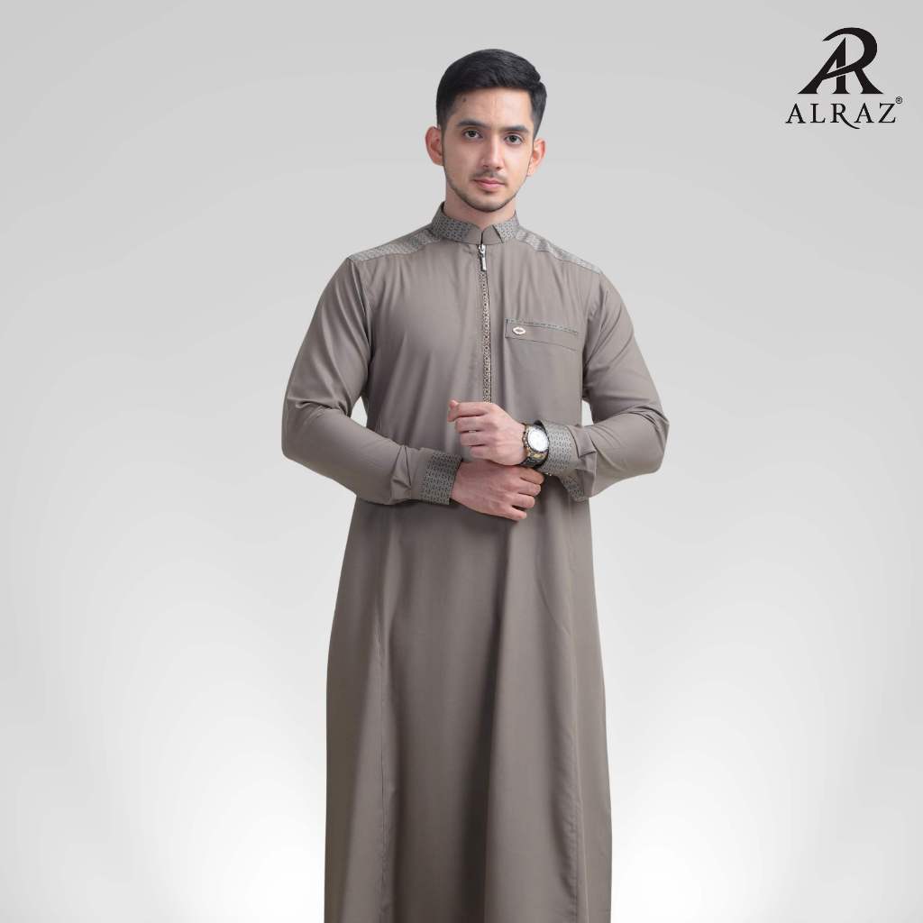 ALRAZ Thobe Fancy Zipper Lengan Panjang Yahya 6084