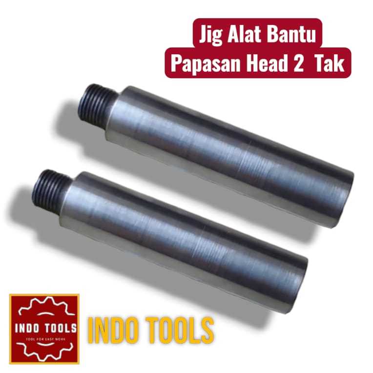 Jig Bubut Head 2 Tak Universal - Alat Bantu Papas Head & Squish Presisi Besi Solid