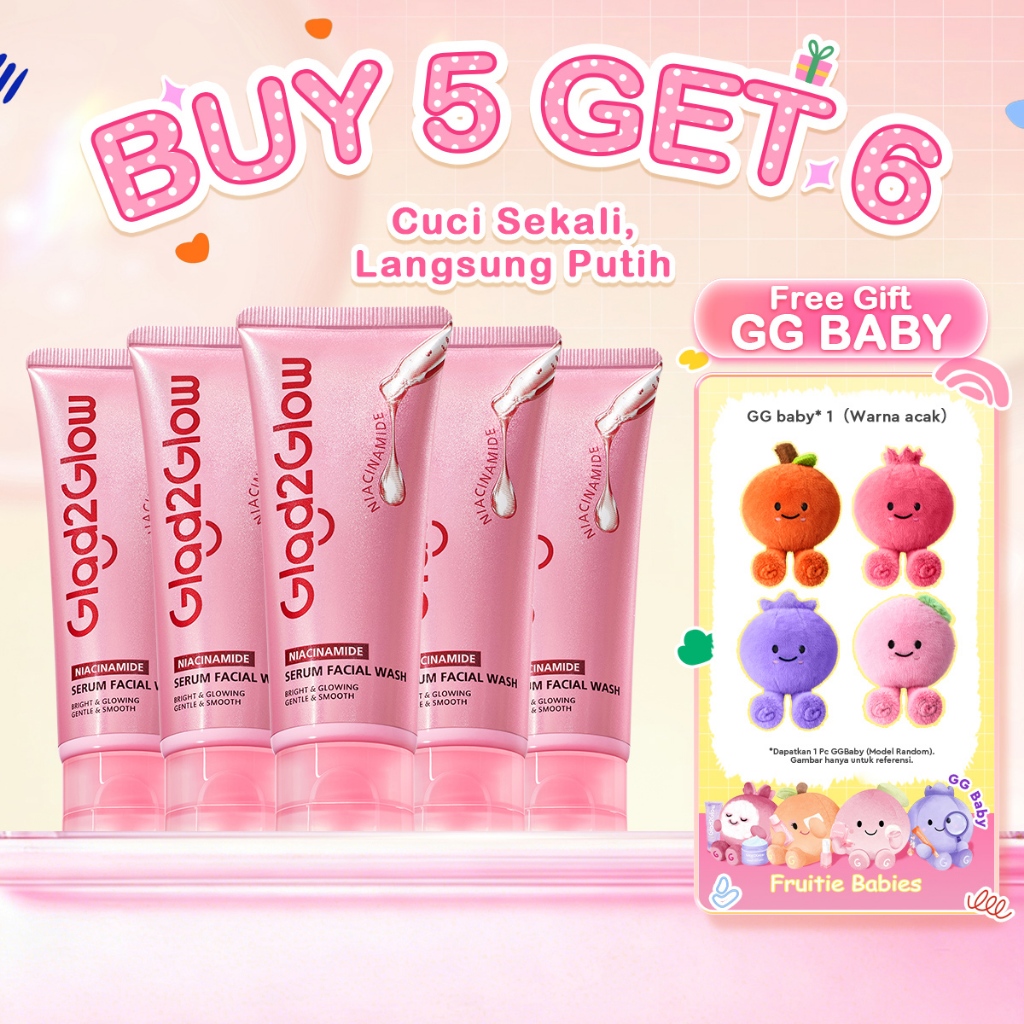 [Beli 5.Hemat 60%]Glad2Glow Facial Wash all Series-Low PH Gel Centella Mencerahkan Pencerah Wajah An