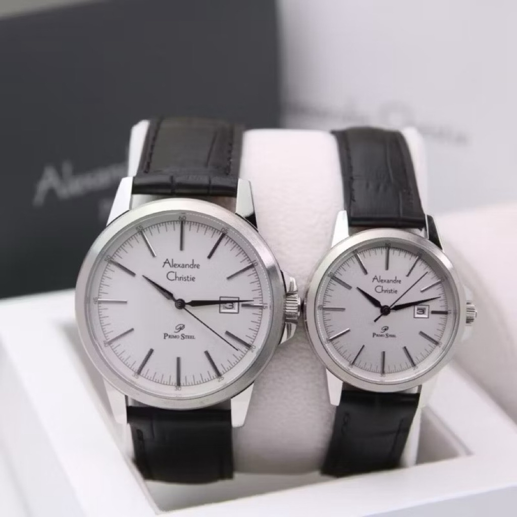 JAM TANGAN COUPLE ALEXANDRE CHRISTIE AC1008 / AC 1008 LEATHER ORIGINAL GARANSI RESMI 1 TAHUN